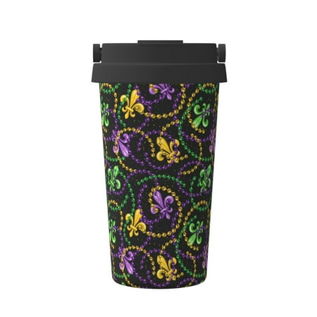 

Hirioo Mardi Gras6 for Coffee Travel Mug Insulated Coffee Mug with Lid