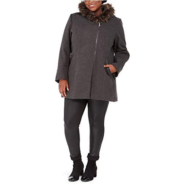Maralyn Me Jacket Hooded Fur Trim Trench Coat Womens Grey Sz Xl Com Maralyn Me Jacket Hooded Fur Trim, Hooded Trench Coat Womens Canada