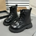 thumbnail image 2 of Quealent Boys Girls Ankle Boots Combat Boots Waterproof Boots with Side Zipper Black for Size 12.5, 2 of 7