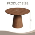 thumbnail image 5 of PORKISS Round Dining Table, Wood Kitchen Table for 4, Farmhouse Table for Kitchen, Dining Room, Walnut, 5 of 8