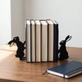 thumbnail image 4 of Unique Bargains 2Pcs Decorative Metal Hollow Out Cartoon Book Ends Black 6.3*1.2*5.9inch, 4 of 5