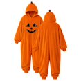 thumbnail image 2 of BOOMNY Halloween Unisex Men Womens Flannel Onesie Pajamas Hallowmas Pumpkin Face Graphic Long Sleeve Hooded Pjs Jumpsuit Cozy Warm Loungewear Homewear, 2 of 9