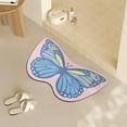 thumbnail image 5 of Btomtd 15.74' x 23.62' Butterfly Bath Rug Diatom Floor Mat Kitchen Cover Secure Grip Bathroom Living Room Carpet Decor, Blue, 5 of 6