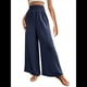 thumbnail image 1 of Pantalones Palazzo de para Mujer, de Pierna , Estilo Bohemio, de Cintura Alta, Informales, para Estar en Casa, para Vacaciones en la Playa. Azul Marino S, 1 of 10