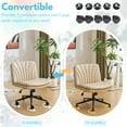 thumbnail image 6 of Sesslife Armless Cross-Legged Office Chair with Caster, Modern Adjustable Swivel Leather Computer Task Chair with Reclining, Comfy Upholstered Home Office Desk Chair for Office Home Bedroom, Beige, 6 of 8