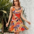 thumbnail image 7 of Fresh Citrus Orange Dress Summer Street Style Dresses Female Sleeveless Printed Sundress, 7 of 7