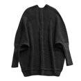 thumbnail image 5 of felwors Women's 2025 Fashion Casual Oversized Open Front Batwing Long Sleeve Knit Cardigans Sweaters Outerwear Coats Black, S, 5 of 5