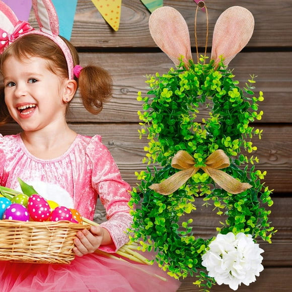 Boovnll Easter Decor, New Easter Ornament Ear Wreath Window Display Holiday Wreath Decoration, Easter Decorations, Easter Decorations for Home, Easter Decorations Outdoor