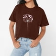 thumbnail image 2 of NAMTYQX Womens Tops Casual Short Sleeve Plus Size Crewneck Graphic Trending Soft Loose mit Print Light Ladies Tops and Blouses Brown Size 2XL, 2 of 4