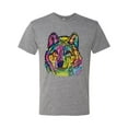 thumbnail image 3 of Colorful Majestic Neon Atric Wolf | Dean Russo Art Animal Lover Mens Premium Tri Blend T-Shirt, Premium Heather, S, 3 of 5
