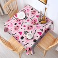 thumbnail image 2 of Halloween Pink Spooky Hearts and Ghosts Square Tablecloth,Waterproof Square Table Cover,Wipeable Spillproof Washable Table Cover for Home Kitchen Party Decor 42"X42"(107x107cm), 2 of 6