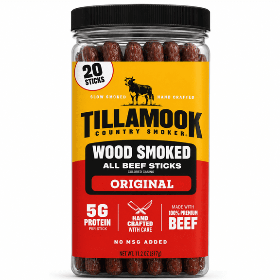 Tillamook Country Smoker Original Smoked Sausages, 6g Protein per Serving, 11.2 Oz Jar