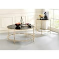 thumbnail image 3 of Bowery Hill Contemporary Glass Top Round Coffee Table in Gold, 3 of 5