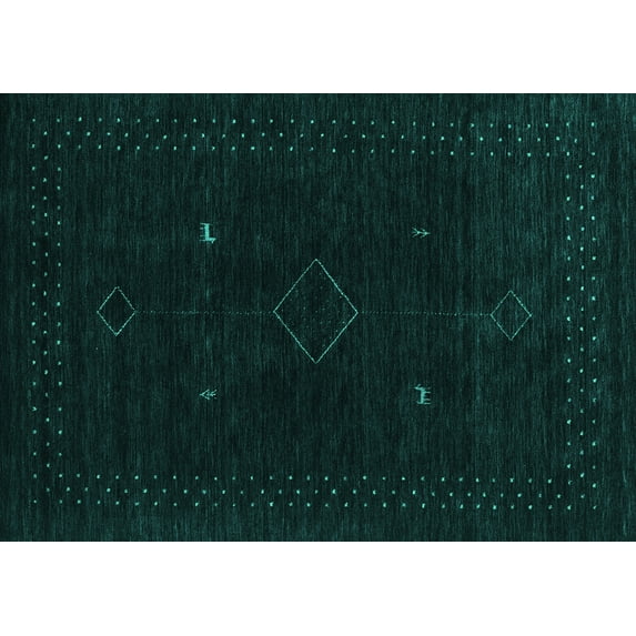 Ahgly Company Indoor Rectangle Abstract Turquoise Blue Contemporary Area Rugs, 5' x 7'