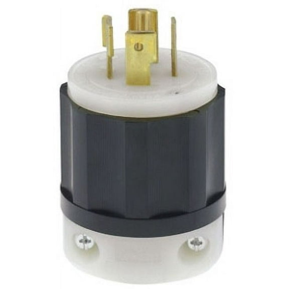 Leviton 2511 20 Amp, 120/208 Volt 3PY, NEMA L21-20P, 4P, 5W, Locking Plug, Industrial Grade, Grounding - Black-White