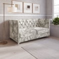 thumbnail image 4 of HMD Aliston Flared Arm 3-Seater Sofa, Shiny Silver Gray, 4 of 5