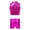 Rose Red, variant on vastwit Girls Shiny Metallic Dance Gym Workout Outfits Mock Neck Tank Top and High Waist Shorts Bottoms Set Red 16