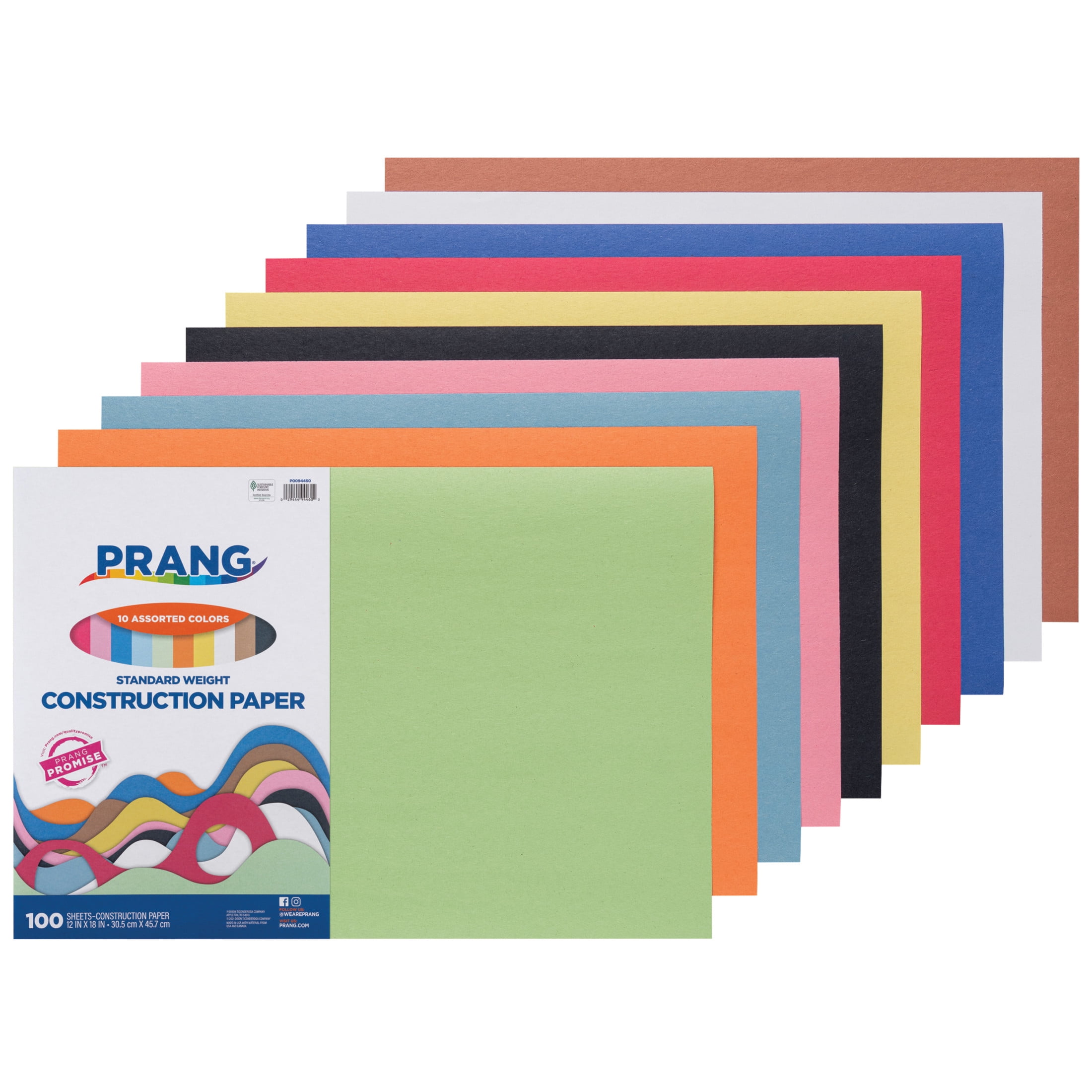 Pacon Construction Paper Value Pack, 100 Sheets, 12 in x 18 in