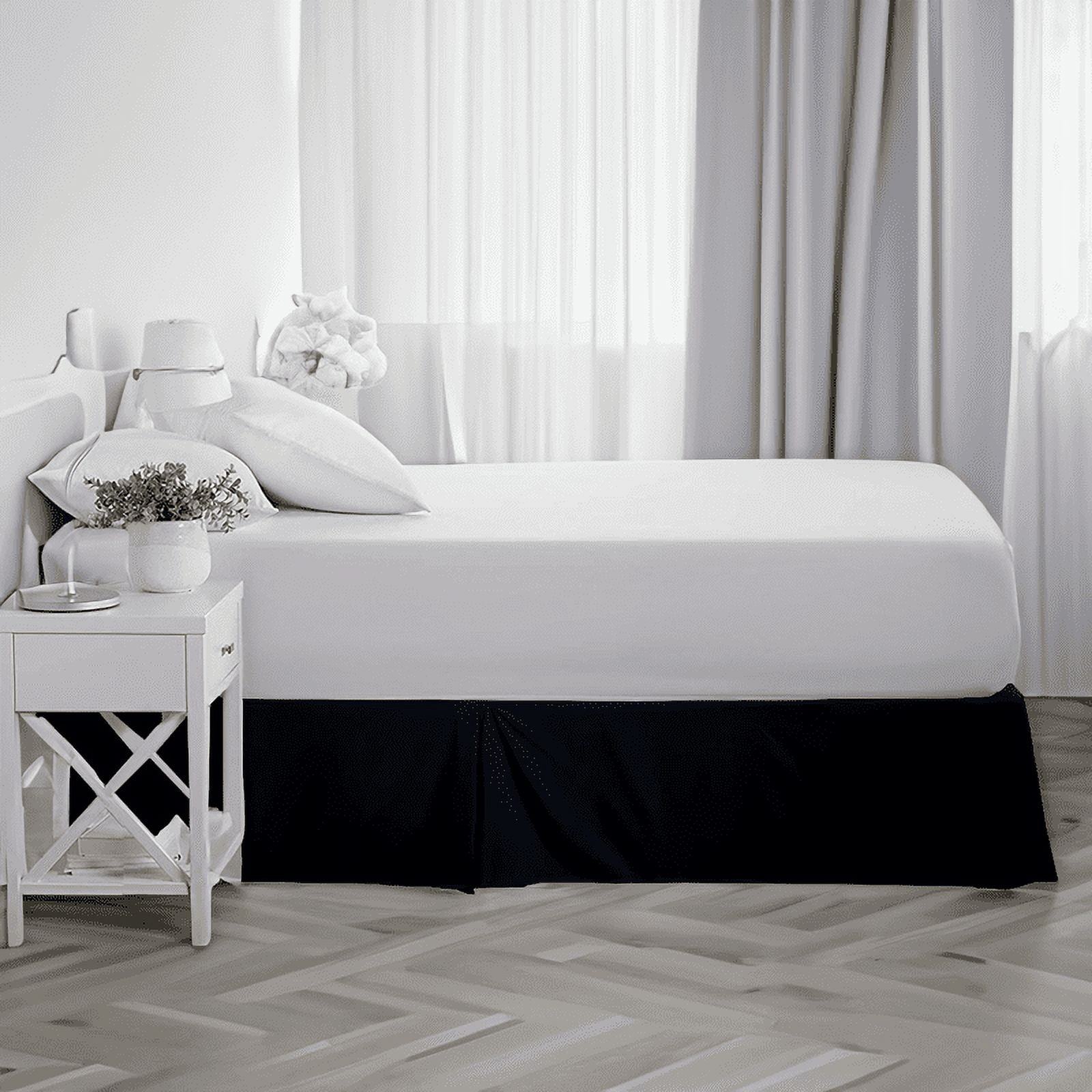 EASYCOT 800 Thread Count 100% Egyptian Cotton Hotel Quality Luxurious Box Pleated Bed Skirt Easy Fit with&nbsp;18" Drop Length ( Black , California King )