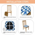 thumbnail image 4 of Blue and White Modern Art Geometric Seat Covers for Dining Room Chairs Set Of 4,Stretch Printed Washable Chair Seat Cover with Elastic Ties and Button,Removable Waterproof Couch Cushion Covers, 4 of 6