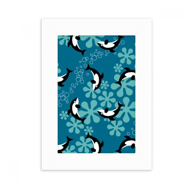 Cartoon Dolphins Whales Blue Waves Desktop Photo Frame Picture Display Decoration Art Painting