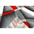 thumbnail image 5 of PREMIUM 3D Hand Carved Modern 2X7 2X8 Runner Rug Contemporary 2305 Gray Grey Red, 5 of 12