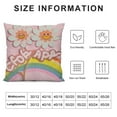 thumbnail image 5 of Autua Happy Flower Rainbow Kitsch Graphic Decorative Throw Pillow Cover for Home Couch Living Room Bed Sofa Cushion - Short Plush Material - Zipper Closure - Pillowcase 1PC 12x12in, 5 of 5