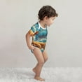 thumbnail image 2 of Kdxio Artistic Starry Sky Cloud Dog Pattern Unisex Baby Cotton Short Sleeve Bodysuits-6 Months, 2 of 5