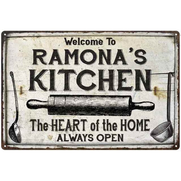 RAMONA'S Kitchen Farmhouse Sign Gift 8x12 Metal 208120033299
