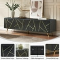 thumbnail image 3 of 75" Modern TV Stand for TV, Wood Entertainment Center with Storage Cabinet, Media TV Console for Living Room and Bedroom, Black, 3 of 6