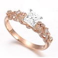 thumbnail image 2 of Attractive Diamond Engagement ring 1.00 Carat Princess Cut Diamond on 10k Rose Gold, 2 of 3