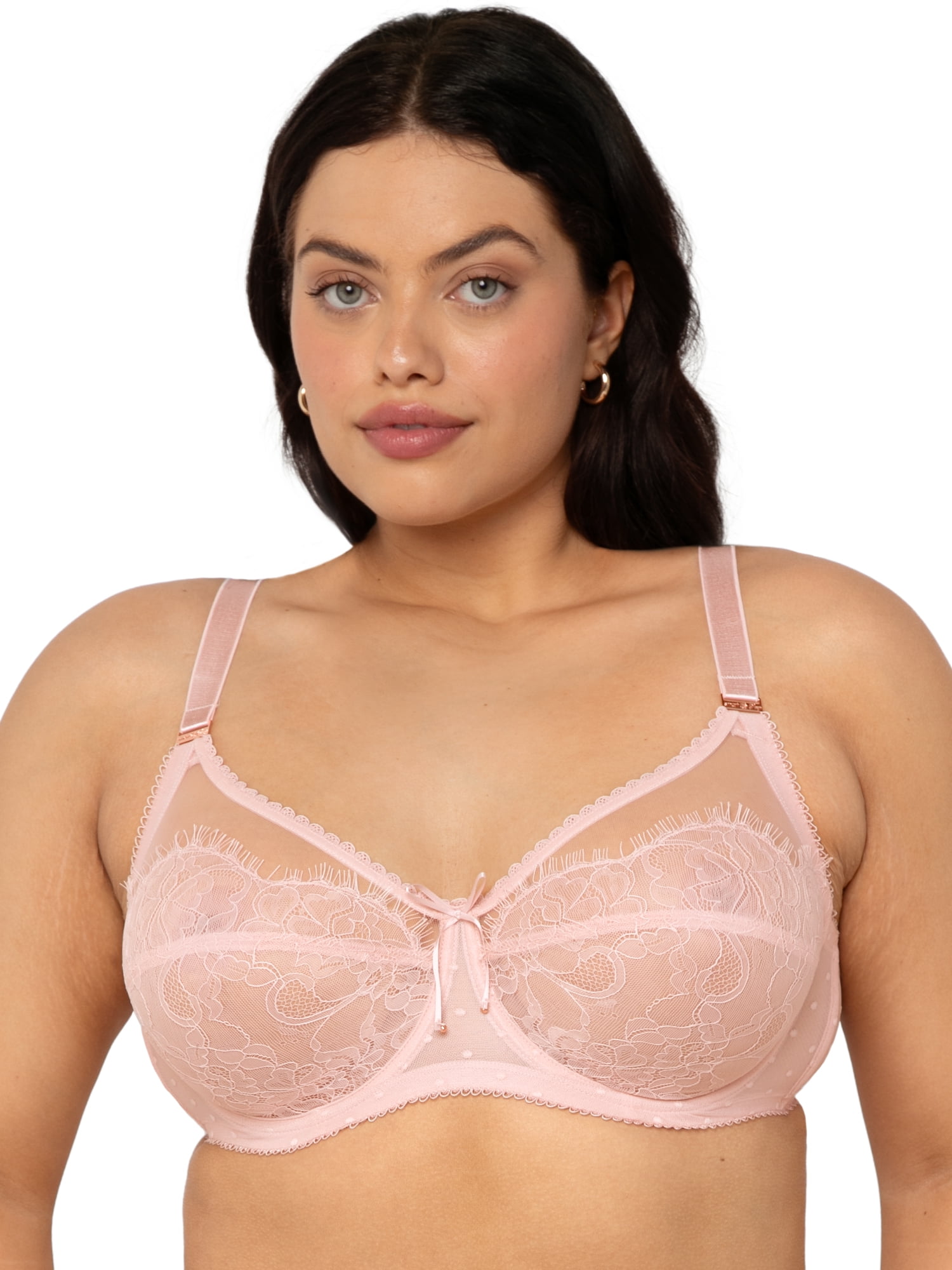 Smart & Sexy Women's Plus Size Retro Lace & Mesh Unlined Underwire Bra