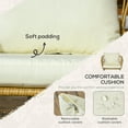 thumbnail image 3 of Outsunny Cushioned 3 Piece Patio Rocking Chair Patio Set, Glass Top Coffee Table Wicker Bistro Set, Cream White, 3 of 9
