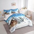 thumbnail image 3 of Castle Fairy Boys Girls Cartoon Winter Snowman Snowflakes Twin Bedding Sets 7-Piece,Rustic Cottage Cabin Bedding Comforter Set Microfiber,Merry Christmas Xmas Breathable Sheet Sets, 3 of 8