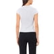 thumbnail image 3 of Blusas Houndstooth INSPIRE CHIC para mujeres, elegante cuello redondo, top de manga corta elástico para oficina, M blanco, 3 of 6