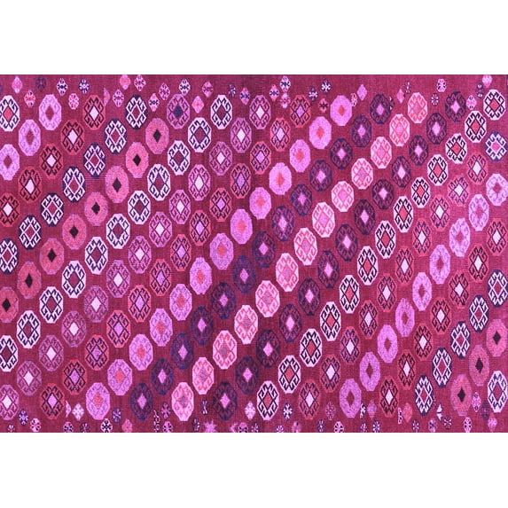 Ahgly Company Indoor Rectangle Abstract Purple Contemporary Area Rugs, 4' x 6'