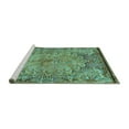 thumbnail image 2 of Ahgly Company Machine Washable Indoor Square Persian Turquoise Blue Traditional Area Rugs, 7' Square, 2 of 4