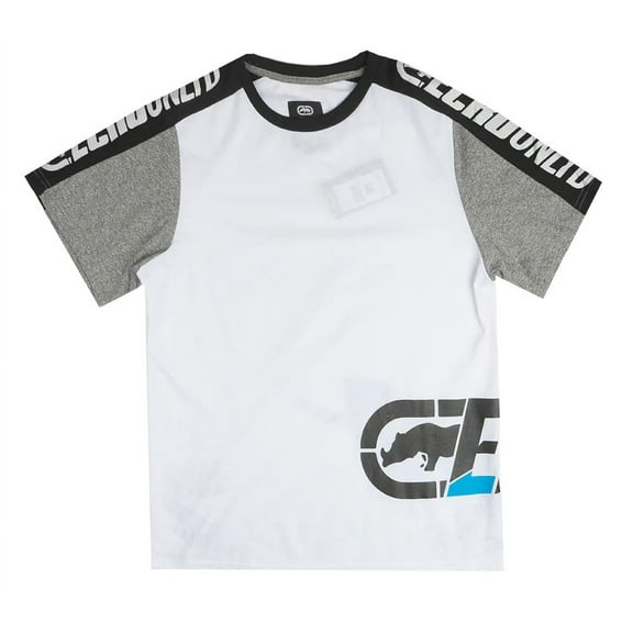 Ecko Unltd Men's T-Shirt Colorblock Puff Print White Short Sleeve Crewneck Tee (Medium, White)