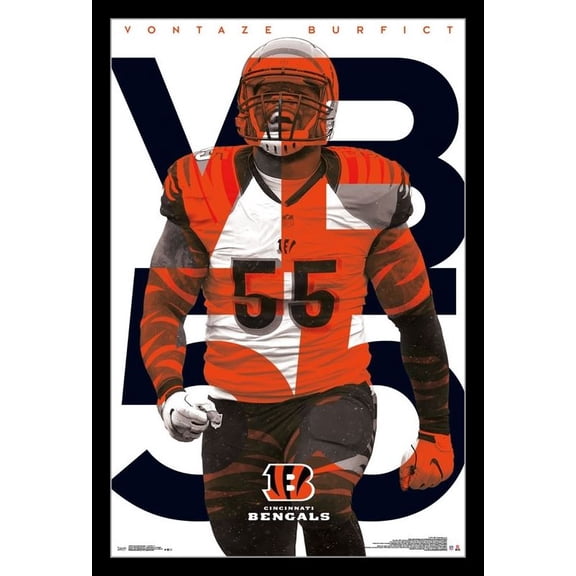 Cincinnati Bengals - Vontaze Burfict Laminated & Framed Poster Print (22 x 34)