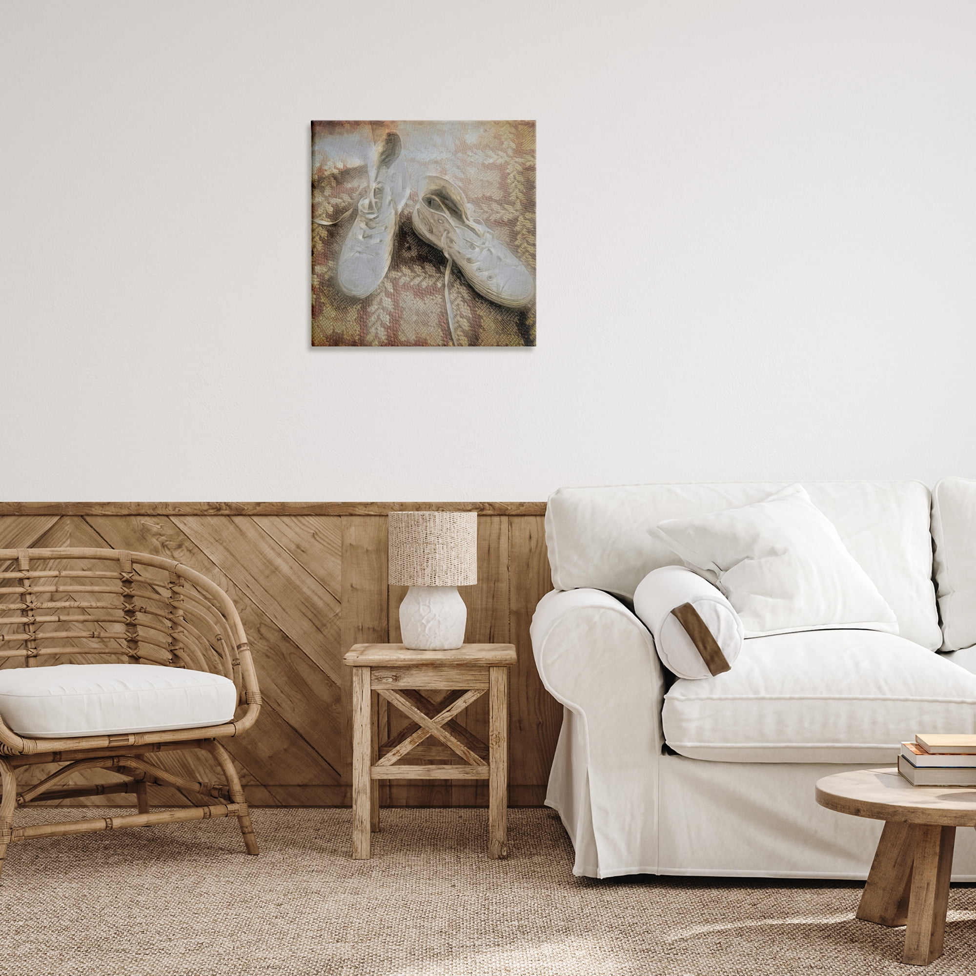Stupell Industries Vintage Classic High Tops Fashion Painting Wrapped Canvas Art Print Wall Art, 24 x 24