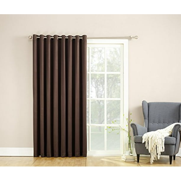 Sun Zero Barrow Extra Wide Energy Efficient Grommet Patio Door Curtain