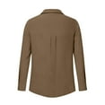 thumbnail image 6 of Women's Blouses Shirts Cotton Long Sleeve Botton Down Shirts for Women Brown XXL, 6 of 6