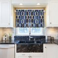 thumbnail image 5 of Yayeee Kitchen Curtains Tier Pair Light Filtering 27"x36" Rod Pocket Short Cafe Window Panel, Blue Hexagon Pattern, 5 of 7
