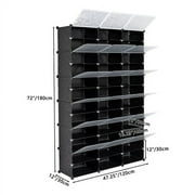 Ktaxon 36 Cubes 72 Pairs Modular Plastic Shoe Storage Cabinet Boxes Expandable 12 Tiers Shoe Rack Shelf Tower Stand Shoe Storage Organizer for Hallway Bedroom Closet Entryway Black
