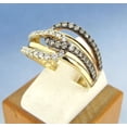 thumbnail image 2 of Dazzlingdaimonds jewels 2.00 Ct Round Cut Brown & White Diamond Engagement Wedding Crisscross Band Ring 14K Yellow Gold Plated 925 Sterling Silver For Women's -5, 2 of 3