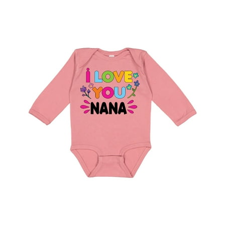

Inktastic I Love You Nana with Flowers Gift Baby Girl Long Sleeve Bodysuit