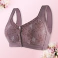thumbnail image 5 of zuwimk Bras For Women,Floral Lace Bralette for Women Zipper Wireless Bra Lingerie with Removable Padded Halter Crop Top Z-Grey,40, 5 of 5