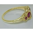 thumbnail image 5 of British Made 14k Yellow Gold Natural Ruby Womens Band Ring - Size 5, 5 of 6