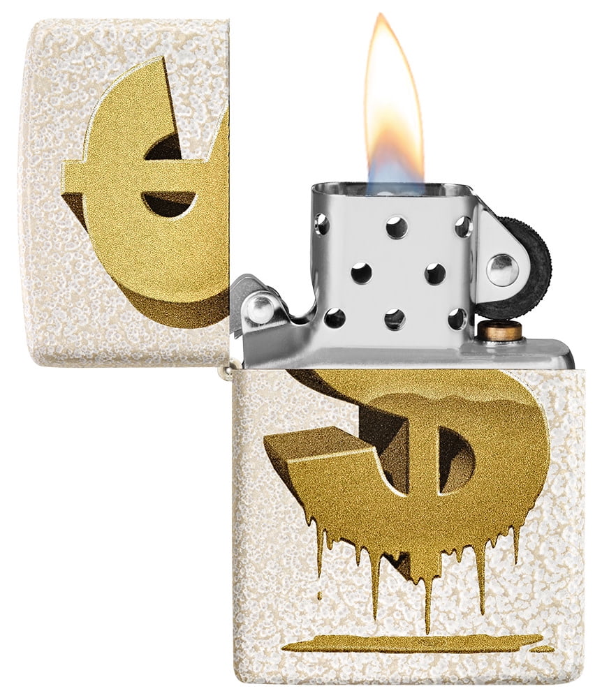 Zippo Drippy Dollar Design Mercury Glass Pocket Lighter