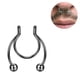 thumbnail image 2 of 1 Pcs Nariz Anillos de aro de calibre 18 no Piercing Clip de acero inoxidable en la nariz de imitación Septum Clicker Anillo Piercings Joyería para Mujeres Hombres, 2 of 8